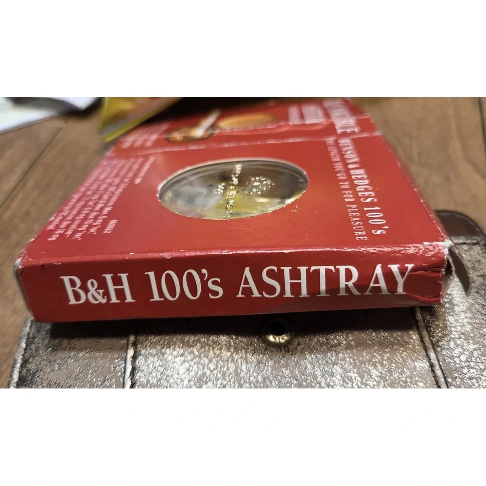 Vtg 1994 Benson‎ & Hedges Portable Ashtray Round Tobacco Unused In Package